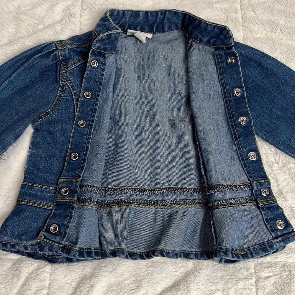 Little Maven by Tori Spelling Mandarin Collar Denim Blue Jean Jacket - Size 4Y